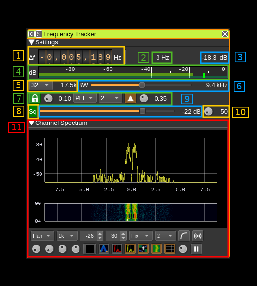 Frequency Tracker plugin GUI