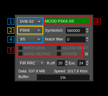 DATV Demodulator plugin DATV3 GUI