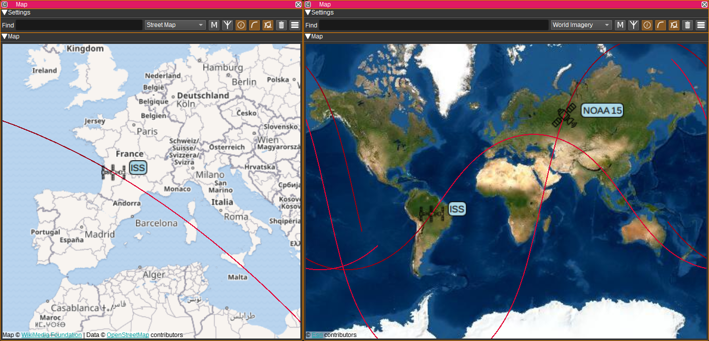 SatelliteTracker map