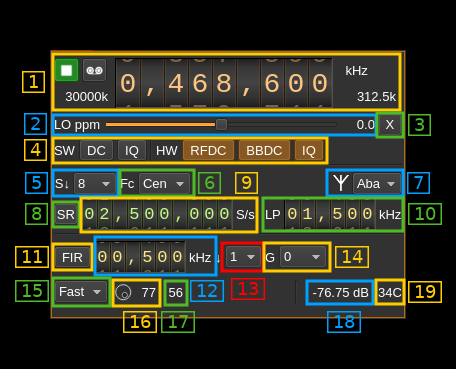 PlutoSDR input plugin GUI