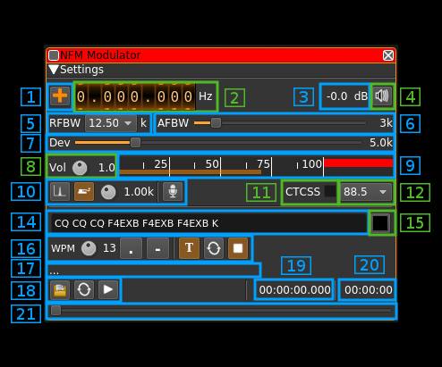 NFM Modulator plugin GUI
