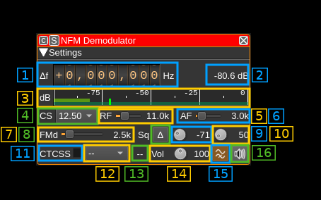 NFM Demodulator plugin GUI