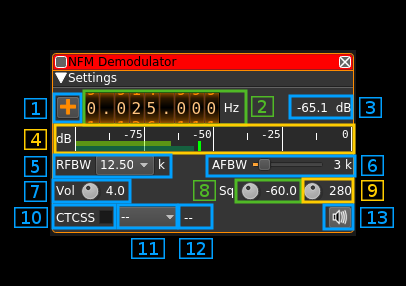 NFM Demodulator plugin GUI