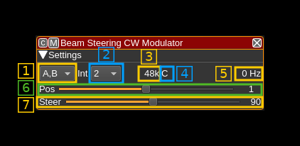Beam steering CW plugin GUI