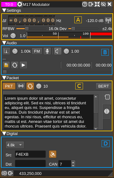 M17 Modulator plugin GUI