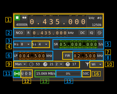 LimeSDR input plugin GUI