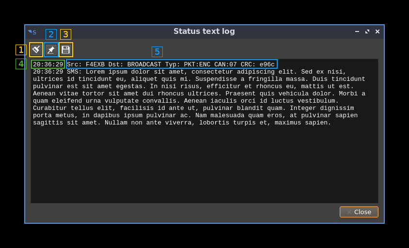 M17 Demodulator status log GUI