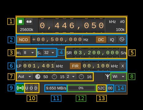 LimeSDR input plugin GUI