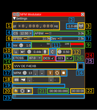 NFM Modulator plugin GUI