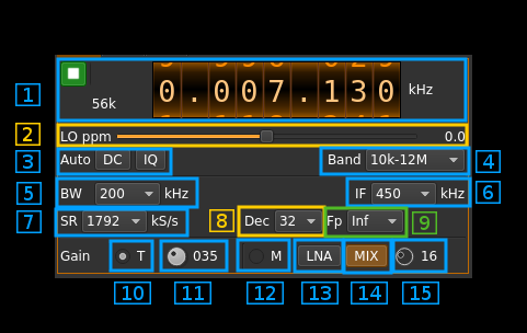 SDRplay plugin GUI