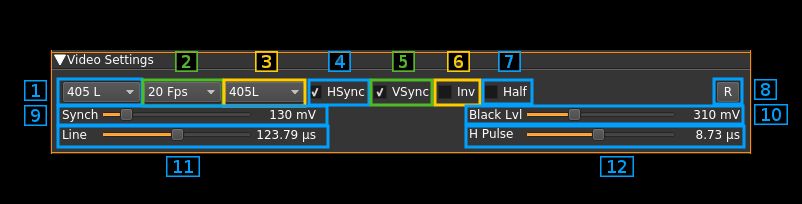 ATV Demodulator plugin GUI Video settings