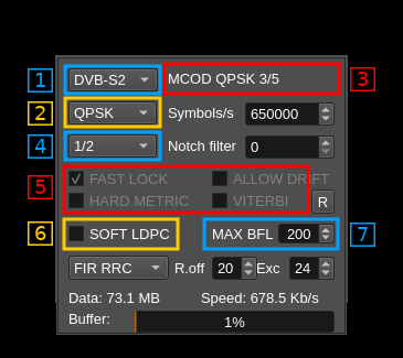 DATV Demodulator plugin DATV3 GUI