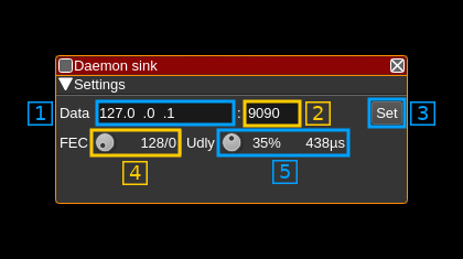 Remote sink channel plugin GUI