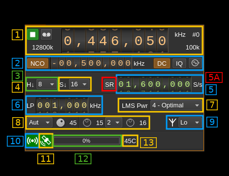 LimeSDR input plugin GUI