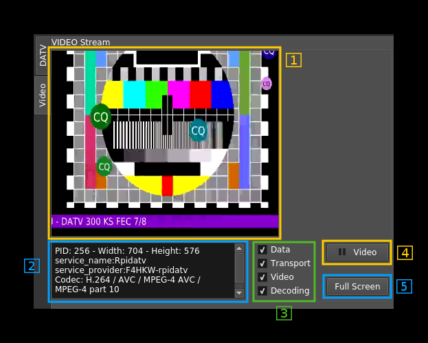 DATV Demodulator plugin video GUI