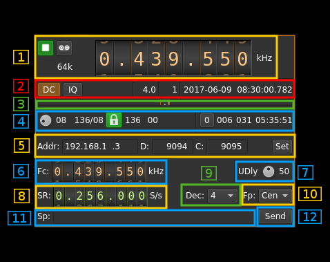 SDR Daemon source input plugin GUI