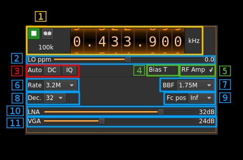 HackRF input plugin GUI