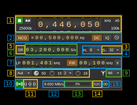 LimeSDR input plugin GUI