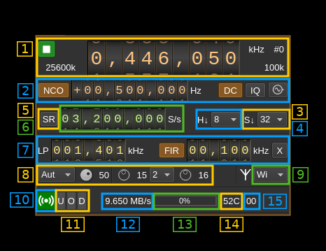 LimeSDR input plugin GUI