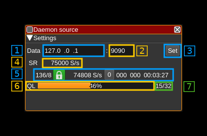Daemon source channel plugin GUI