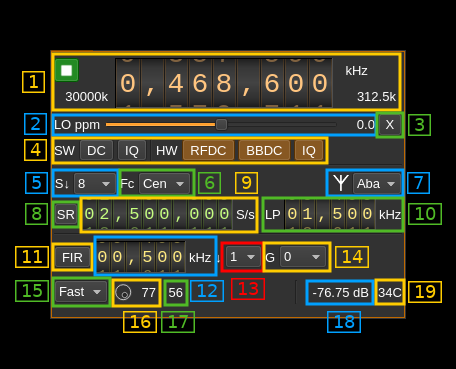 PlutoSDR input plugin GUI