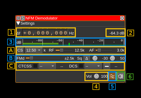 NFM Demodulator plugin GUI